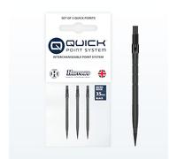 Harrows Micro Grip Quick Points - Pointes de fléchettes fraisées CNC de précision avec Prise en Main améliorée et Design Anti-Casse - Système de Pointe Rapide à échange Rapide (35 mm, Noir)