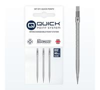 Harrows Micro Grip Quick Points - Pointes de fléchettes fraisées CNC de précision avec prise en main améliorée et design anti-casse - Système de pointe rapide à échange rapide - 40 mm Argenté