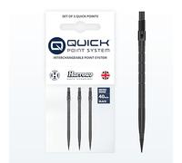 Harrows Micro Grip Quick Points - Points de fléchettes de précision fraisés CNC avec Prise en Main améliorée et Design Anti-Casse - Système de Pointe Rapide à échange Rapide (40 mm, Noir)