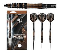 Harrows Noble Jeu de fléchettes 90% tungstène avec Pointe en Acier 22 g, 23 g, 24 g et 25 g - Comprend des tiges en Carbone Supergrip argentées et des ailettes Micron Noble (24 g)