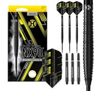 Harrows NX90 90% Tungstène Set de Fléchettes à Pointe en Acier 21g, 22g, 23g, 24g, 25g & 26g - Inclut des Shafts Midi Supergrip Noirs & des Ailes Micron NX90 (26G Quick Point)