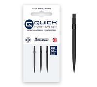 Harrows Pointes de fléchettes à pointe rapide en acier | Embouts de fléchettes de rechange en noir et argent | 26 mm, 30 mm, 35 mm, 40 mm et 42 mm | Compatible avec système QP