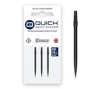 Harrows Pointes de fléchettes à pointe rapide en acier | Pointes de fléchettes de rechange en noir et argent | 26 mm, 30 mm, 35 mm, 40 mm et 42 mm | Compatible avec système QP (noir, 35 mm)