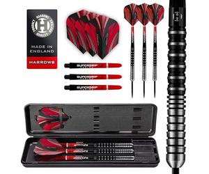Harrows Predator 90% Tungstène Fléchettes à Pointe Acier 21g, 22g, 23g, 24g, 25g et 26g - Comprend Poignée Ultra Traction, Shafts Supergrip Fusion, Volants Prime et Étui de Voyage