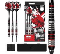 Harrows Ryan Searle Heavy Metal Jeu de fléchettes à pointe souple en acier inoxydable 18 g ou 20 g - Avec tiges Speedline, ailettes 100 microns et étui de fléchettes - Fléchettes robustes à pointe