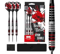 Harrows Ryan Searle Jeu de fléchettes en acier inoxydable lourd de 22 g, 24 g ou 26 g - Comprend des tiges Speedline, des ailettes de 100 microns et un étui de fléchettes - Fléchettes à pointe en