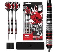 Harrows Ryan Searle Jeu de fléchettes en acier inoxydable lourd de 22 g, 24 g ou 26 g - Comprend des tiges Speedline, des ailettes de 100 microns et un étui de fléchettes - Fléchettes à pointe en