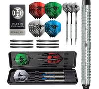 Harrows Sabre Lot de 3 fléchettes professionnelles 90 % tungstène à pointe souple 18 g avec tiges de rechange, ailettes Prime et étui de voyage 18 g