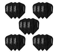 Harrows Silika No6 Lot de 5 ailettes de fléchettes (15 ailettes au total) 100 microns Qualité supérieure Extra résistantes Fabriqué au Royaume-Uni I Accessoires de fléchettes professionnels I Black
