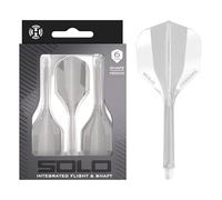 Harrows Solo Système intégré de vol et d'arbre - 3 ailettes moulées et arbres - Construction monobloc Aero Core - Design fixe à 90° pour plus de stabilité - Transparent moyen