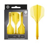 Harrows Solo Système intégré de vol et d'arbre - 3 ailettes et arbres moulés - Construction monobloc Aero Core - Design fixe à 90° pour plus de stabilité - Jaune moyen