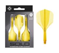 Harrows Solo Système intégré de vol et d'arbre - 3 ailettes et arbres moulés - Construction monobloc Aero Core - Design fixe à 90° pour plus de stabilité - Jaune moyen