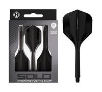 Harrows Solo Système intégré de vol et d'arbre - 3 ailettes moulées et arbres - Construction monobloc Aero Core - Design fixe à 90° pour plus de stabilité - Noir moyen