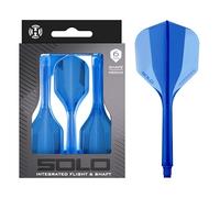 Harrows Solo Système intégré de vol et d'arbre - 3 ailettes moulées et arbres - Construction monobloc Aero Core - Design fixe à 90° pour plus de stabilité - Bleu moyen