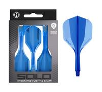 Harrows Solo Système intégré de vol et d'arbre - 3 ailettes moulées et arbres - Construction monobloc Aero Core - Design fixe à 90° pour plus de stabilité - Bleu court