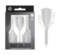 Harrows Solo Système intégré de vol et d'arbre - 3 ailettes moulées et arbres - Construction monobloc Aero Core - Design fixe à 90° pour plus de stabilité - Midi Clear