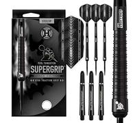 Harrows - SUPERGRIP Black Edition 90% Tungstène, Jeu de fléchettes à Pointe Acier. Disponible en Quick Point et Fixed Point - 21 g, 22 g, 23 g, 24 g, 25 g, 26 g, 28 g et 30 g