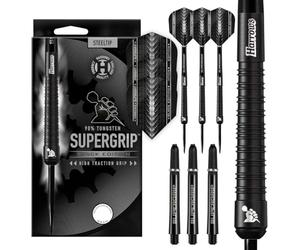 Harrows - SUPERGRIP Black Edition 90% Tungstène, Jeu de fléchettes à Pointe Acier. Disponible en Quick Point et Fixed Point - 21 g, 22 g, 23 g, 24 g, 25 g, 26 g, 28 g et 30 g
