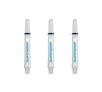 Harrows Supergrip Lot de 3 tiges de fléchettes courtes, tiges en polycarbonate, anneaux usinés, transparent