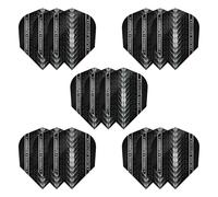 Harrows Supergrip Ultra Lot de 5 ailettes de fléchettes (15 ailettes au total) 100 microns, extra solides, fabriquées au Royaume-Uni, accessoires de fléchettes professionnels I Black Edition