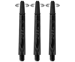 Harrows Thor-Sports Technology Carbon 360 Shafts Rotating Carbon Top de fléchettes (moyen, noir)