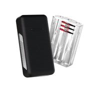 Harrows Vault Étui de fléchettes en plastique rigide de qualité supérieure, compatible avec 3 fléchettes entièrement assemblées, système de vol/arbre intégré de rechange, transparent/noir, One Size