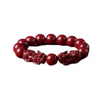 Harry and Henry Bracelet Feng Shui rouge pour protection - Bracelet porte-bonheur pour femme et homme - Bracelet cinabre tendance - Bijoux tendance - Cadeaux, Adjustable, Métal, Pas de gemme