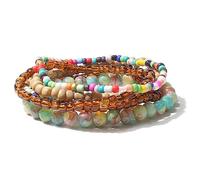 Harry and Henry Bracelets bohème pour femme - Bracelets à perles - Bijoux bohème - Bracelets colorés - Bracelets empilables - Bracelets extensibles tendance pour l'été