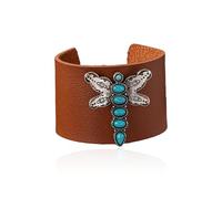 Harry and Henry Bracelets occidentaux en cuir pour femme, bracelet turquoise, bijou bohème, Métal, Pas de gemme