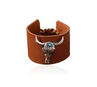 Harry and Henry Bracelets occidentaux en cuir pour femme, bracelet turquoise, bijou bohème, Métal, Pas de gemme