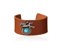 Harry and Henry Bracelets occidentaux en cuir pour femme, bracelet turquoise, bijou bohème, Métal, Pas de gemme