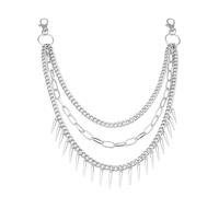 Harry and Henry Chaîne de portefeuille en perles superposées pour homme et femme - Chaîne de pantalon en jean - Chaîne de portefeuille pour ceinture - Porte-clés pour homme - Tendance 2025 - Bijoux de