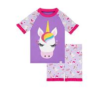Harry Bear Maillot de Bain Fille Deux Pièces Licorne Pailletée pour Enfants Violet 7-8 Ans