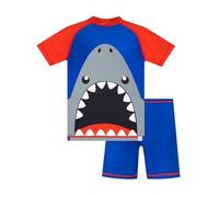 Harry Bear Maillot Piscine Garcon | Combinaison Natation Requin | Haut Et Short Bain Garcon | Bleu 3-4 Ans