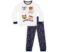 Harry Bear Pyjama Chat | PJ Enfant Motif Chats | Ensemble Pyjama Fille Manches Longues | Blanc 12-13 Ans