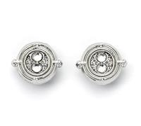 Harry Potter 1 paire de boucles d'oreilles à tige argentées Retourneur de temps, taille unique, Alliage de zinc : 93 % zinc + 3 % cuivre + 4 % aluminium, Pas de gemme