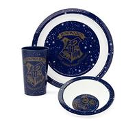 Harry Potter 3 pièces Vaisselle Set | Enfants Vaisselle Assiette Bol Tumbler Cup | Sorcellerie de l’école de Poudlard | Garçons Filles Magical Blue Marchandise