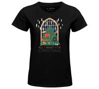 Harry Potter « All I Want for Christmas Icon'S WOHAPOMTS344 T-Shirt Femme, Noir, Taille XL