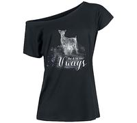 Harry Potter Always Femme T-Shirt Manches Courtes Noir XXL 100% Coton Large