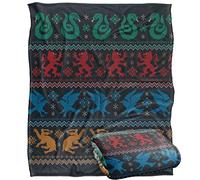 HARRY POTTER and The Deathly Hallows Part 2 House Crests Plaid Ultra Doux au Toucher Soyeux - 152 x 127 cm