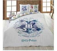 Harry Potter Blasons - Parure de lit double enfant 2 places - Housse de Couette 220x240 cm et 2 Taies d’oreiller 63x63 cm.
