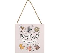 Harry Potter - Bloc en bois "Witch In Training" PM6124 (20 cm x 20 cm) (Couleur crème/Blanc/Noir)