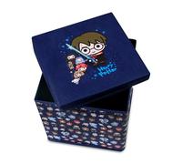 Harry Potter Boîte de rangement avec couvercle en tissu pour vêtements, livres, jouets, balles, 30 x 30 x 30 cm. Licence officielle