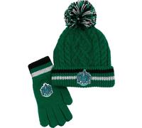 Harry Potter - Bonnet & Gants Serpentard pour homme/femme unie NS6966 (taille unique) (Vert/Noir/Blanc)
