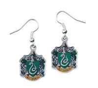 Carat Boucles d'oreilles Serpentard Harry Potter – Crochets pendants – Plaqué argent – Femme