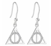 Harry Potter Boucles d'oreilles pendantes en argent sterling avec cristaux Les Reliques de la Mort, taille unique, Argent sterling, Cristal