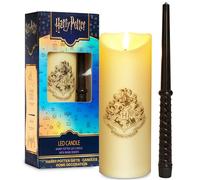 Harry Potter Bougie LED avec Fonctionnant sur Batterie Télécommande Baguette Magique, Blason Hogwart Décoration Halloween pour Maison, Cadeau Magique