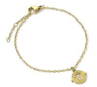 Harry Potter Bracelet en acier inoxydable avec chaîne dorée, taille unique, Acier inoxydable, Pas de gemme