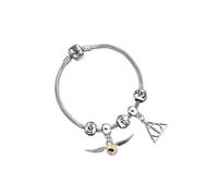 Harry Potter - Bracelet pour breloques plaqué argent Charm Set Deathly Hallows/Snitch/3 Spell Beads