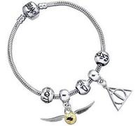 Ubisoft Bracelet Harry Potter à breloques plaqué argent avec 2 charmes et 3 perles